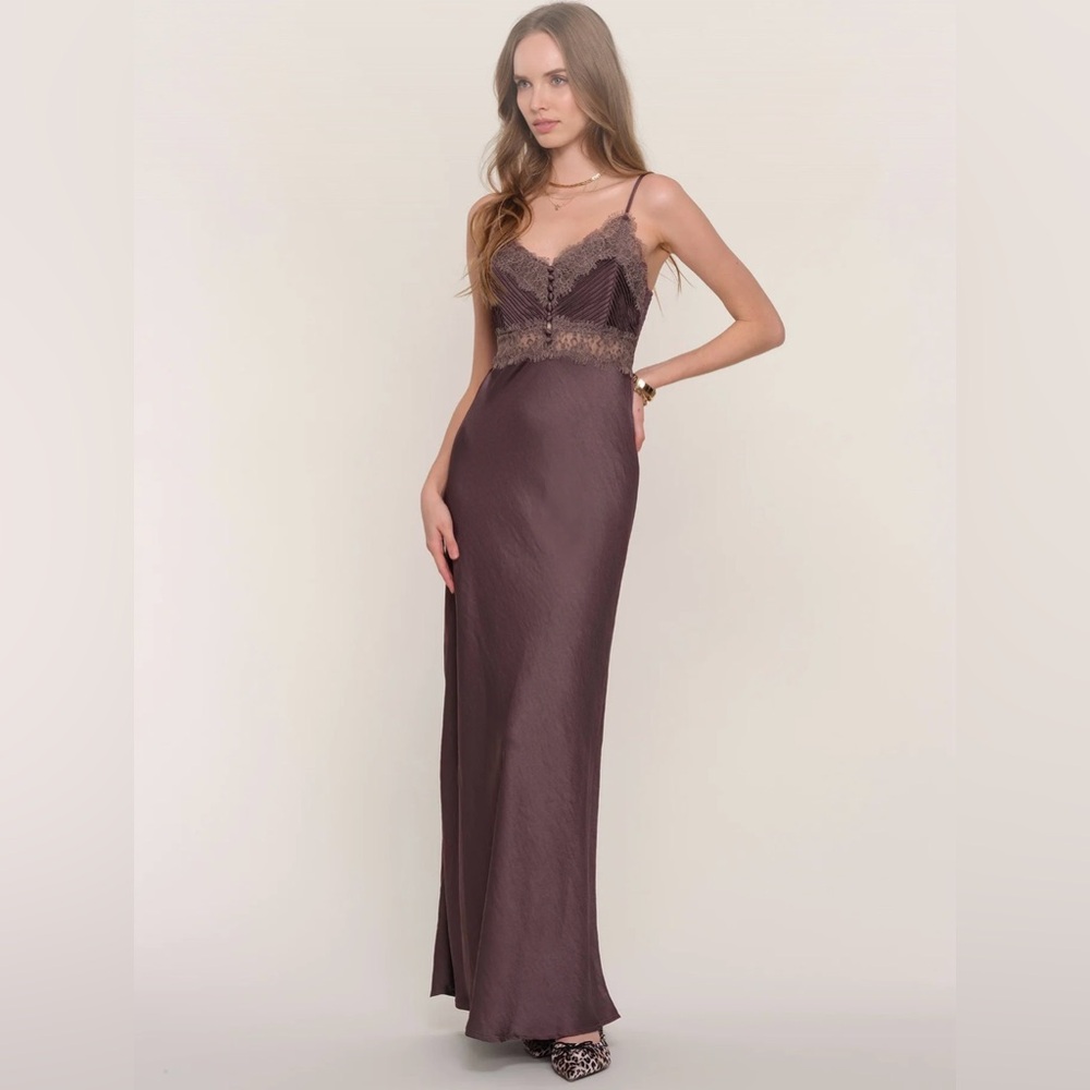 Heartloom Satin Chemise with Lace Dress